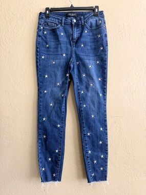 Judy Blue Blue Skinny Jeans with Star Embroidery